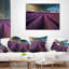 Champ de lavande et ciel dramatique - coussin à imprimé floral-30720191-30720195