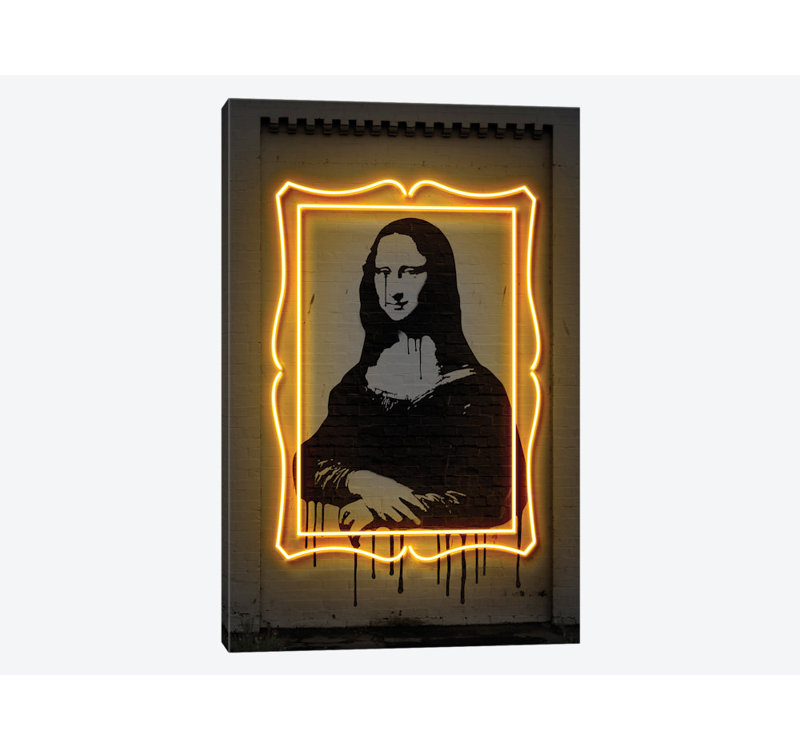 « mona lisa », reproduction d’impression sur toile, H 40 po x l 26 po x P 1,5 po, Toile tendue, Pas de tapis