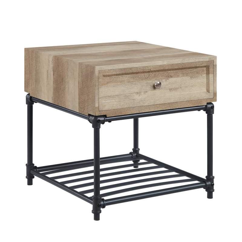 End Table In Oak & Sandy