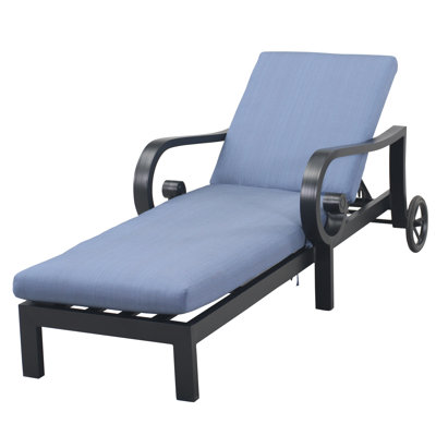 Chaise méridienne inclinable avec coussin Semaj