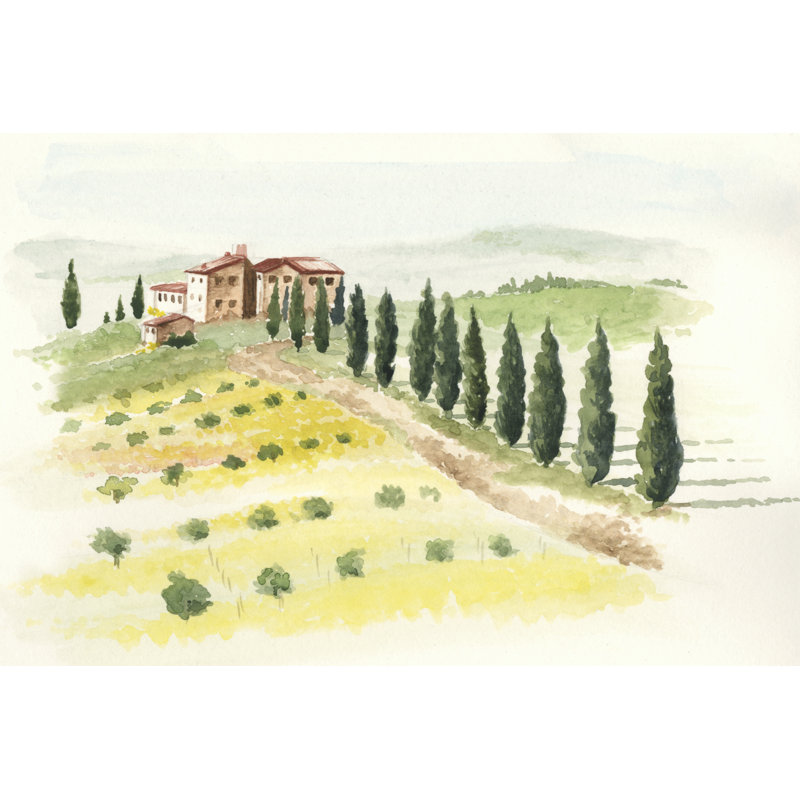Tuscan Villa II by Jennifer Paxton Parker - Wrapped Canvas Painting, 61cm H x 91cm W x 3.8cm D