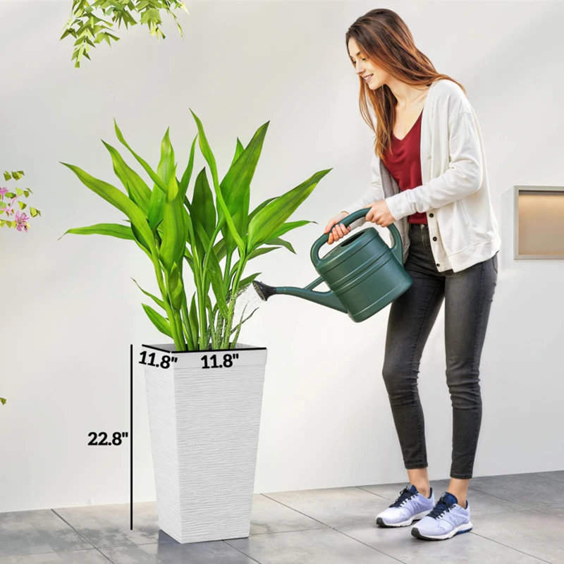Jardinières empilables, ensemble de 3 jardinières d'extérieur, Blanc