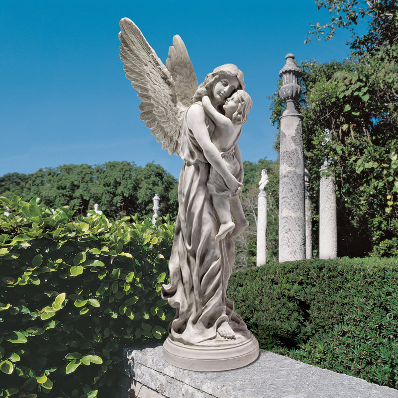 Statue de jardin ange gardien du paradis