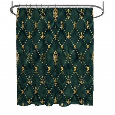 Baroque Elegance Bathroom Geometric Shower Curtain