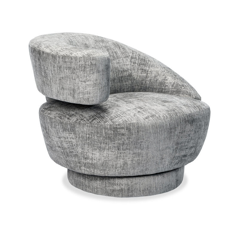 Arabella Swivel Lounge Chair, Feather Chenille