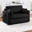 Lit simple de 47,2 po avec surface de couchage rabattable, table d'appoint pliable sur le bras gauche pour les collations, bras de chargement pour accoudoir à droite, petits accessoires de poche, coussins lombaires, espaces en velours côtelé ultra doux, noir
