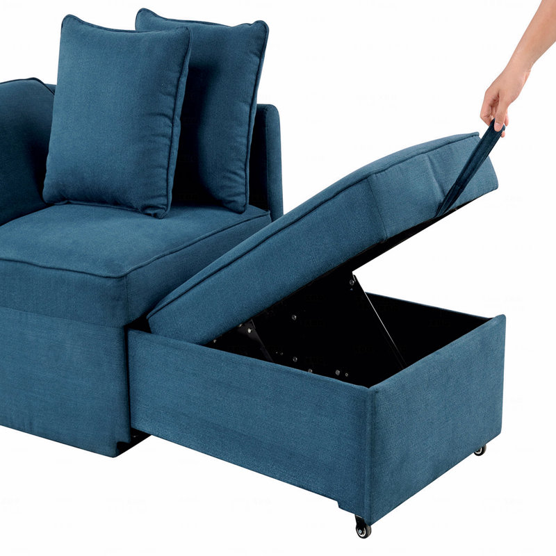 Fauteuil convertible 1 pièce, Bleu