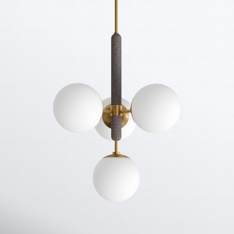 Harley 4 - Light Modern Linear Chandelier, Aged Brass
