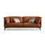 Causeuse coussin orange en cuir véritable-435078492