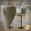 Ensemble de 2 tabourets de bar pivotants en polyuréthane rétro, hauteur réglable 26 à 33 po avec dossier capitonné, vert olive, design américain-1799650163