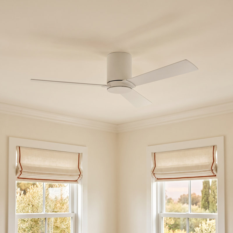 Salma Ceiling Fan, 9.3" H x 44" W, Matte White, Matte White