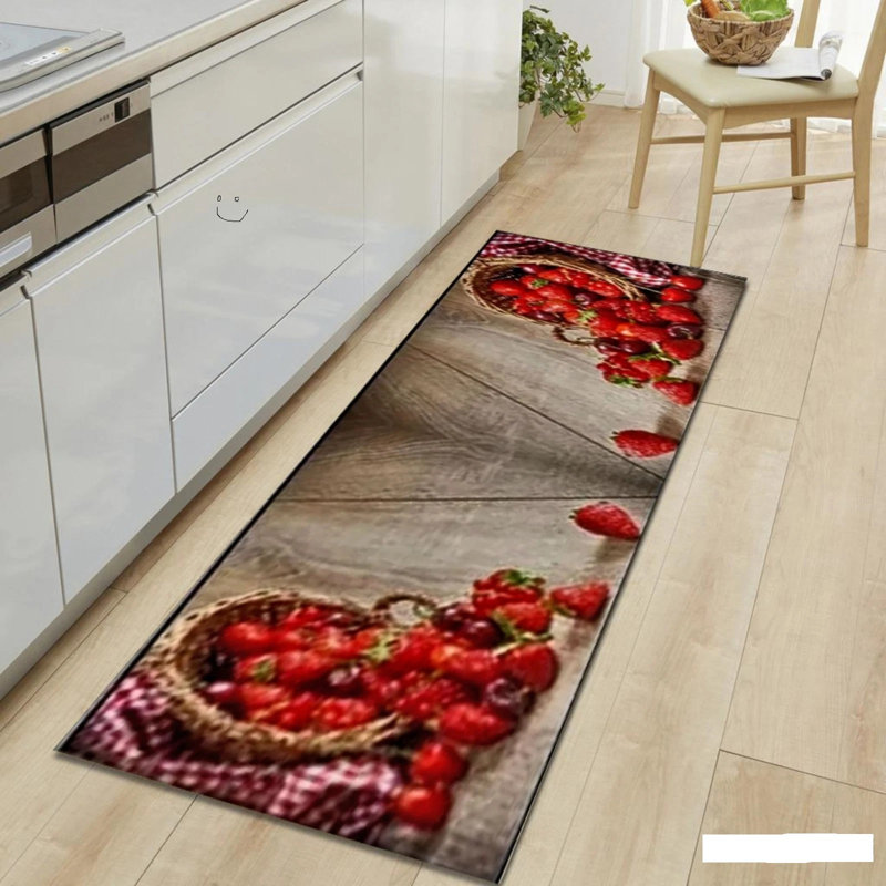 Vintage Look Polypropylene Plastic Water Resistant Anti-Fatigue Non-Skid Kitchen Mat, Rectangle 80 cm x 150 cm