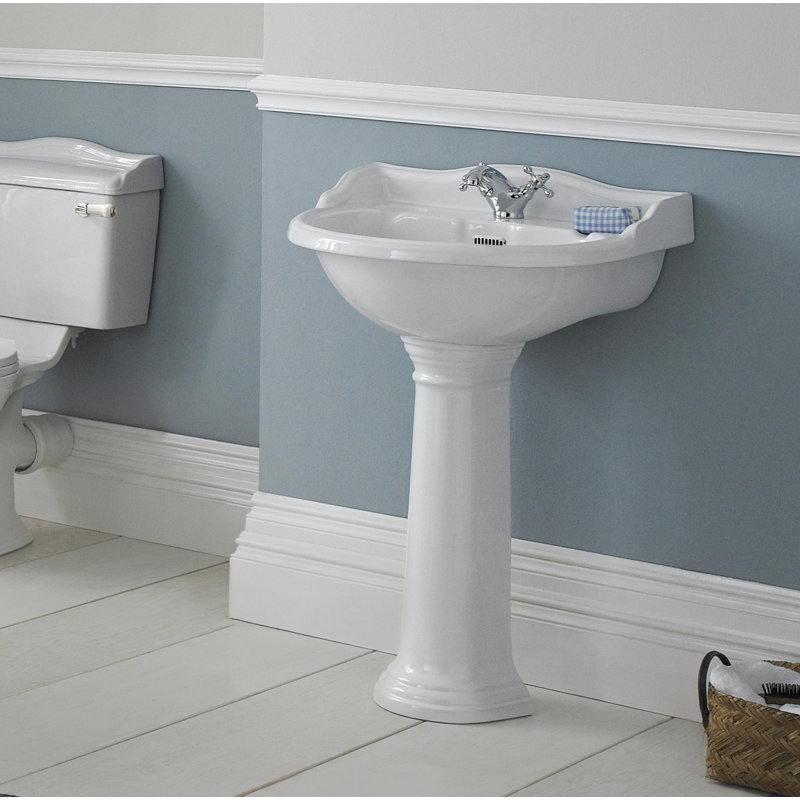 Nuie Chancery 500mm L x 400mm W White Vitreous China U-Shaped Sink with Overflow