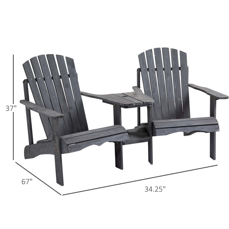Chaises avec table et banc d'extérieur