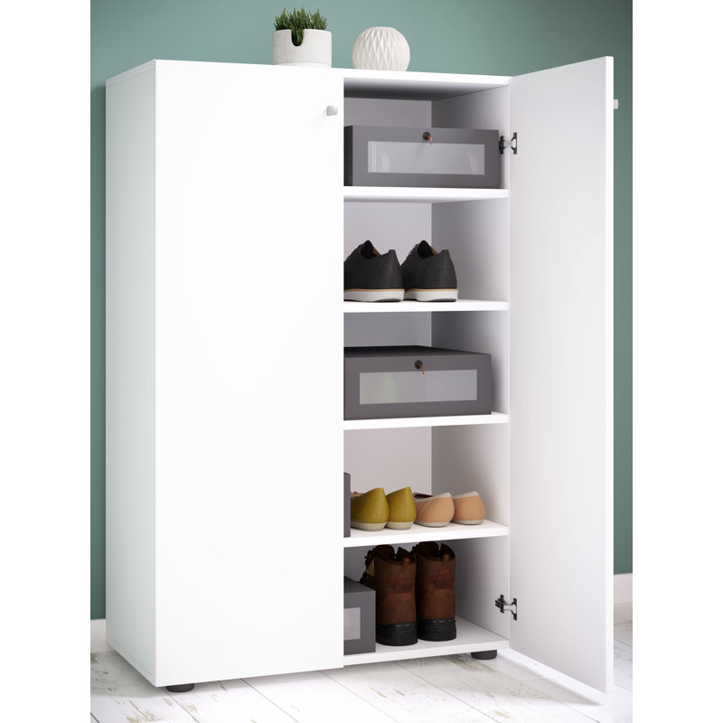 10 Pair Shoe Storage Cabinet, White