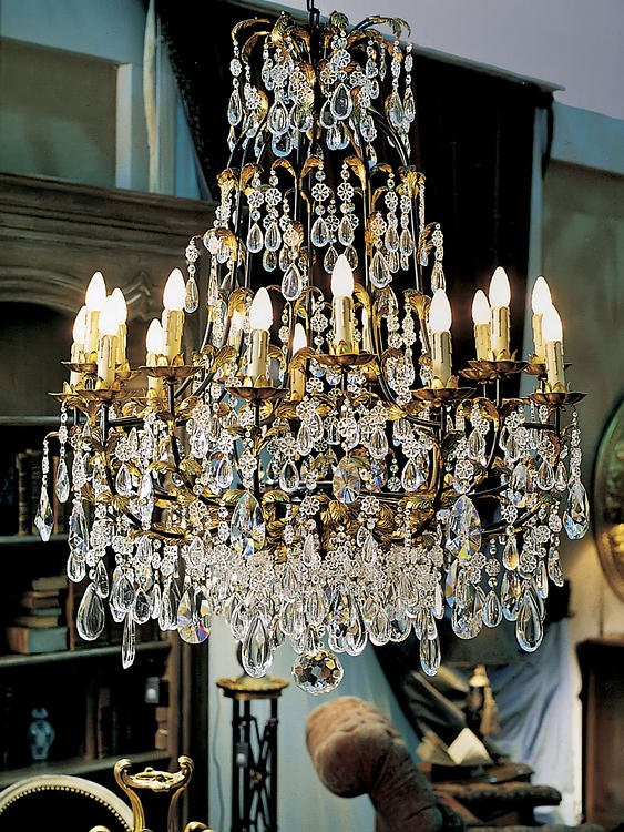 18-Light Candle Style Empire Chandelier, Swarovski