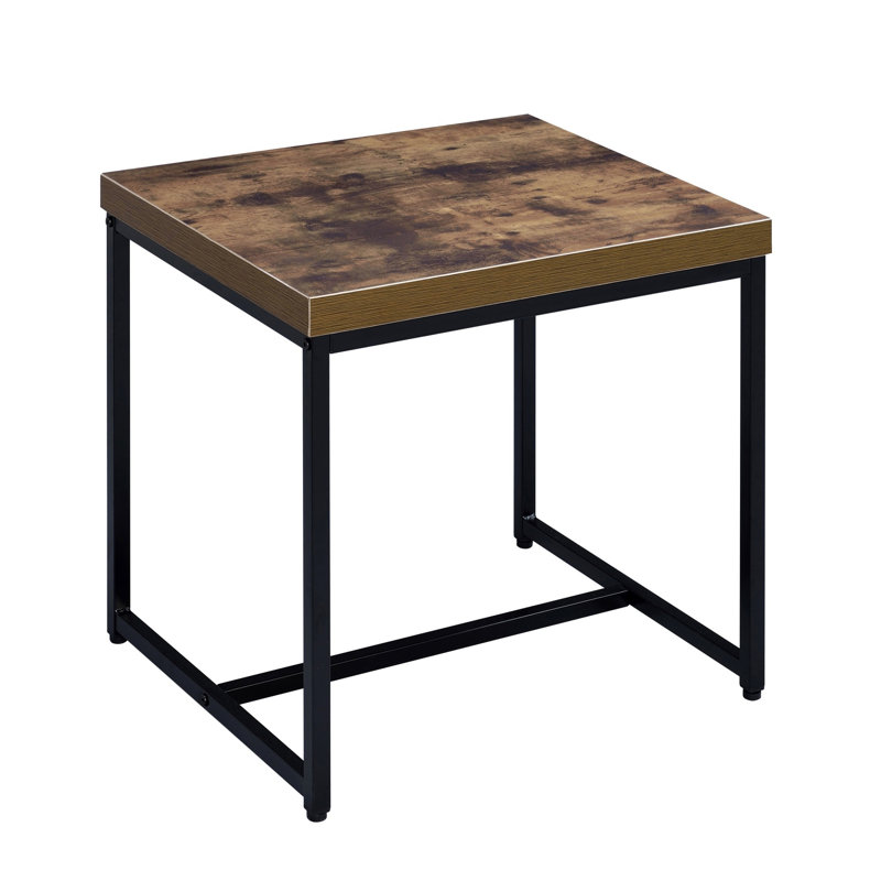 Table de bout rectangulaire, H 19 po x l 22 po x P 19 po, Brun