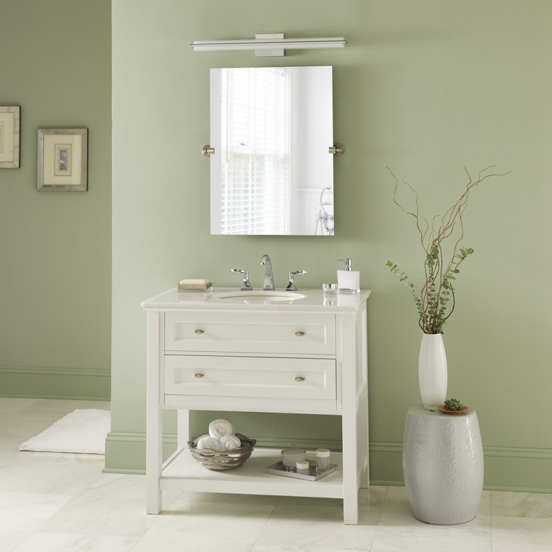 Barre d'éclairage de salle de bain à DEL à intensité variable 1 lumière Jamestown, Chrome poli
