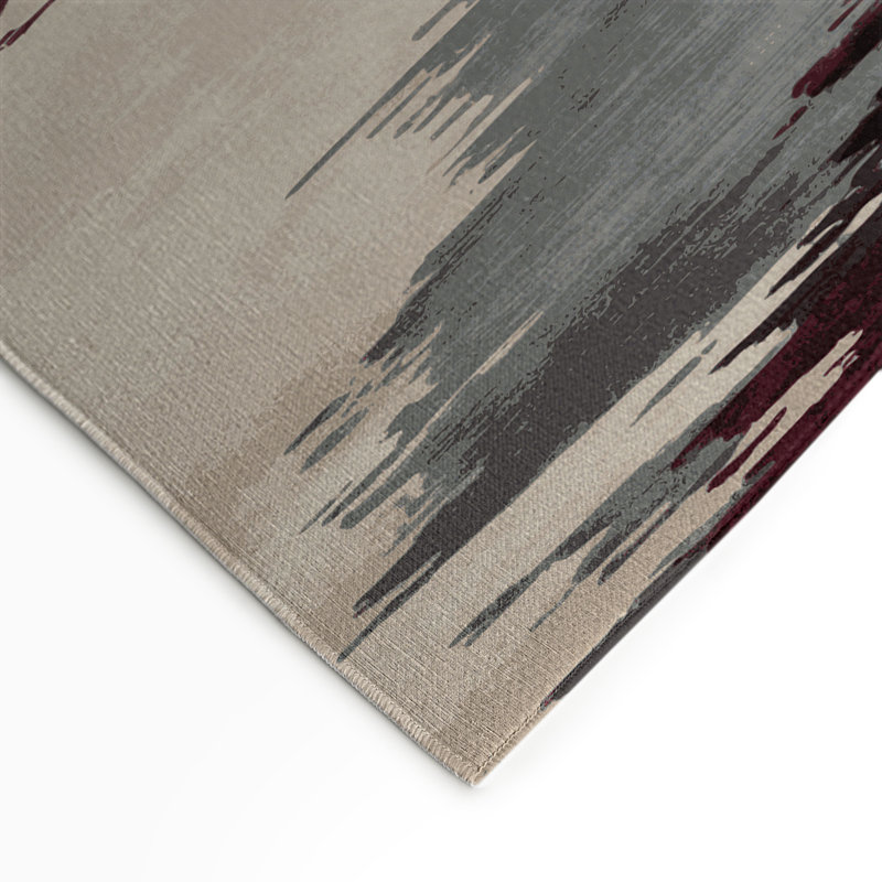 Watercolor Brown Indoor and Outdoor Area Rug, Rectangle 9' x 12'