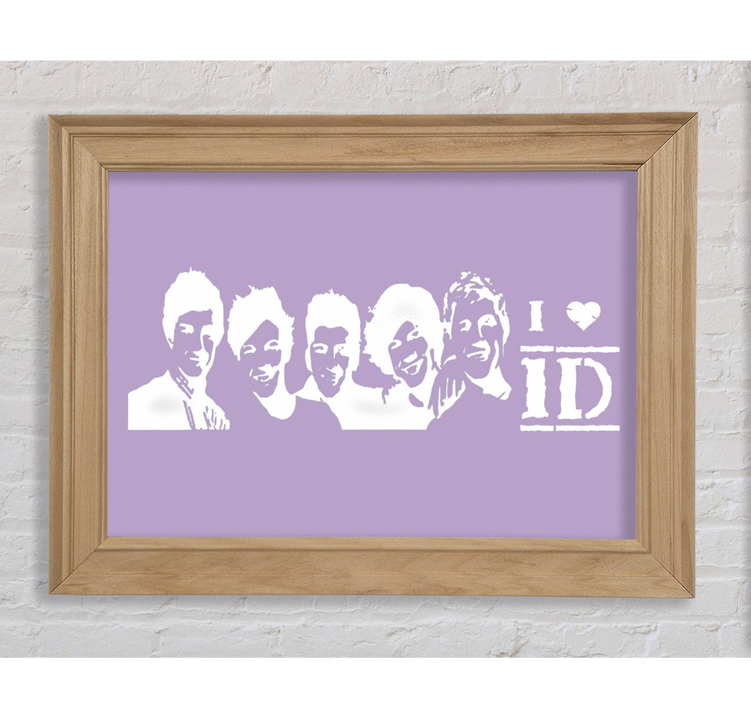 Musik Zitat I Love 1 Direction Lilac - Bilderrahmen Kunstdrucke