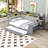 Full-Size Daybed with Built-in Storage, Desk, LED Lighting, and Charging Station-478221881