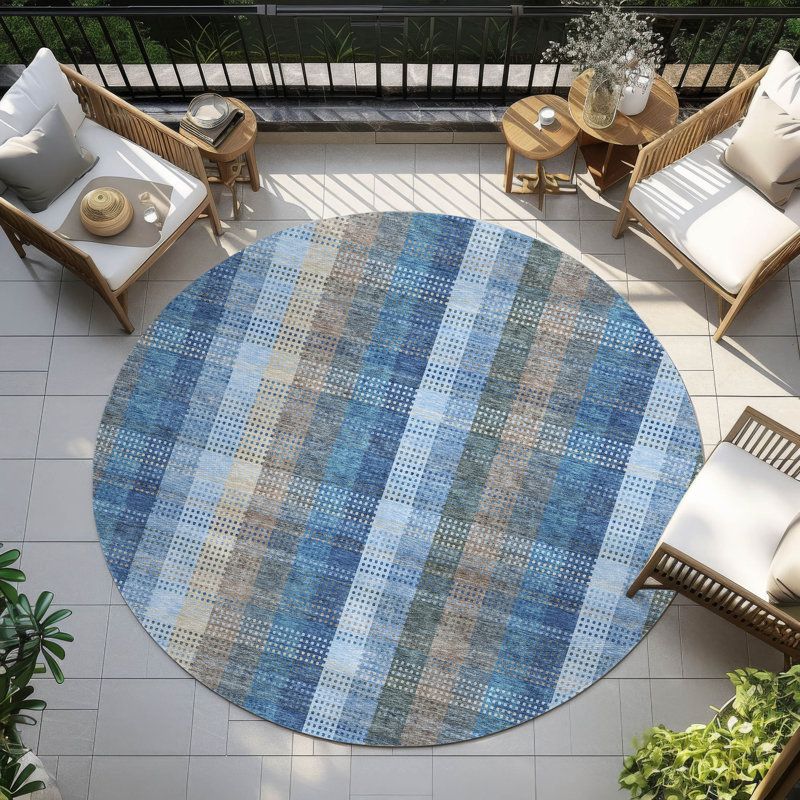  Chayden Area Rug with Non-Slip Backing, Round 8'