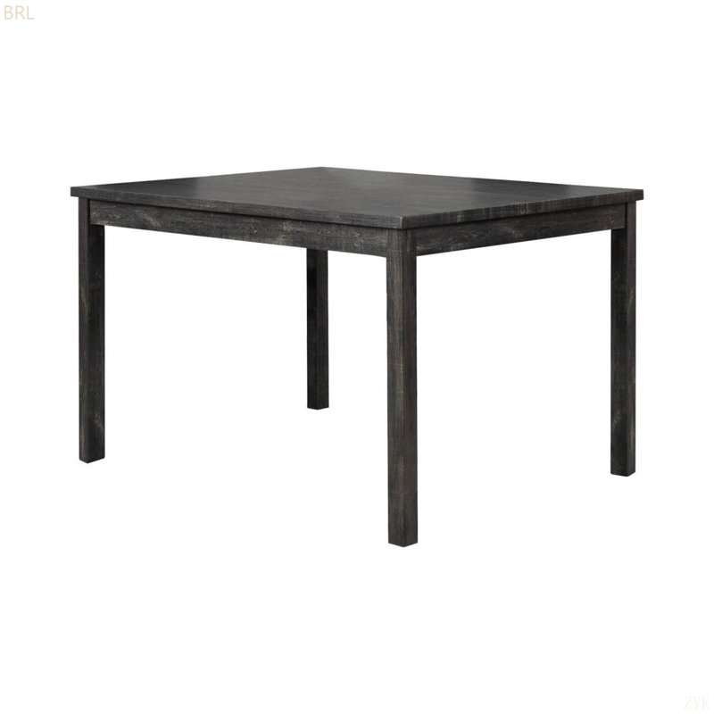 Table de salle à manger en bois 48 po avec 4 chaises d'appoint rembourrées Transitional, Gris anthracite, Gris