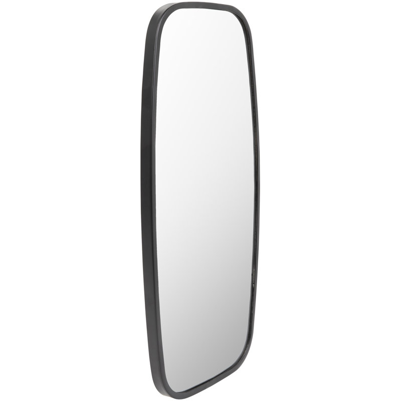 Rochester Metal Flat Wall Mirror, 31" x 15", Black