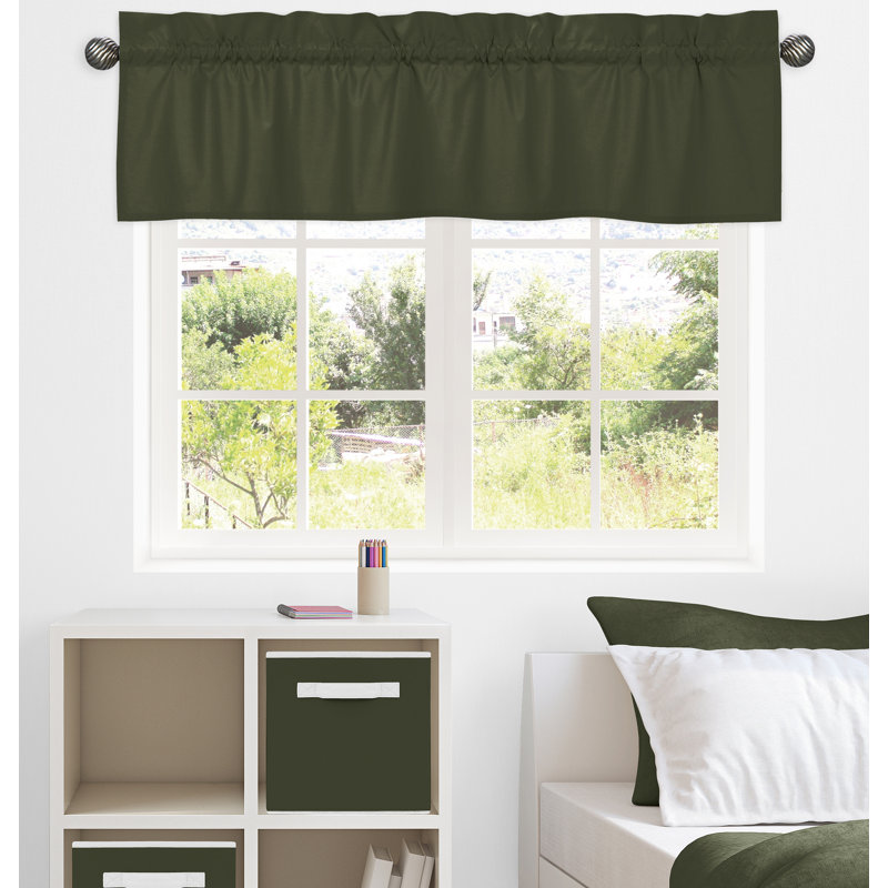 Hunter Green Microfiber Rod Pocket Window Valance, 54" x 15"