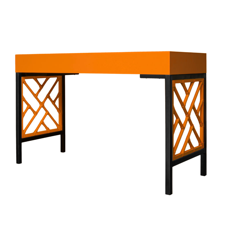 Chippendale Writing Desk, Citrus Orange