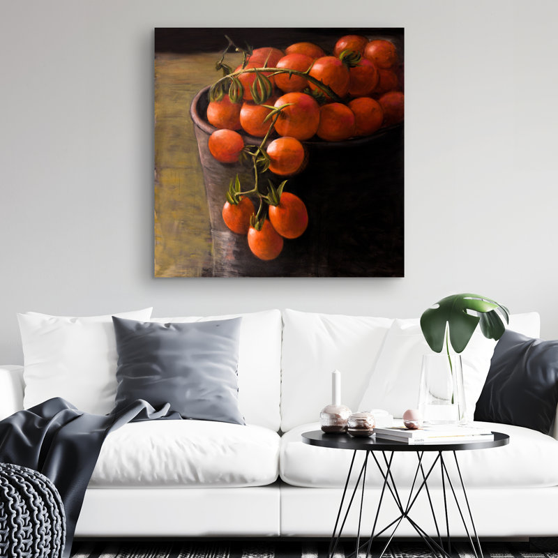 Bucket of cherry tomatoes - 32"x32" art on canvas