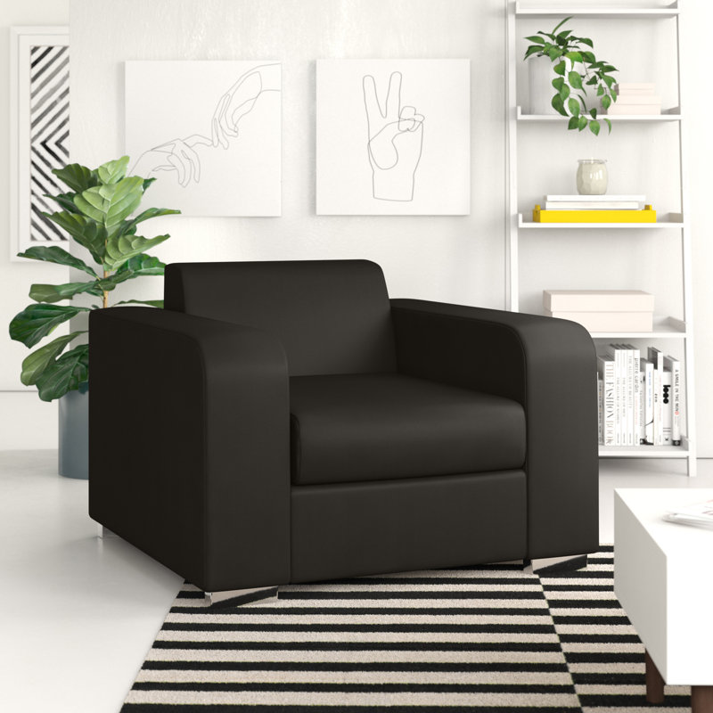 Bjoern Upholstered Armchair, Dark Brown