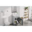 Meuble-lavabo de 50 cm (20 po) avec lavabo en céramique lisse, gris, cadre peint, protection anti-débordement en métal, charnières à fermeture douce antirouille, deux étagères de rangement, ensemble d'assemblage complet.