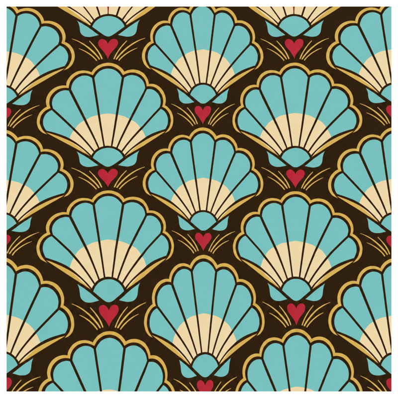 Housses de couette à coquillages festonnés, Queen