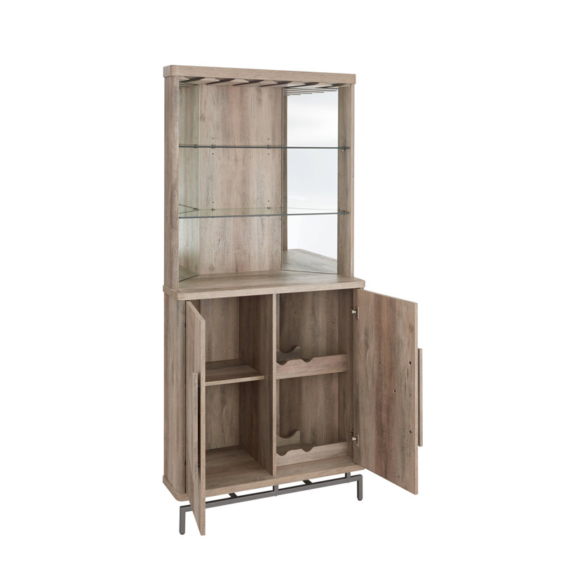 Armoire de bar d'angle, Gris délavé