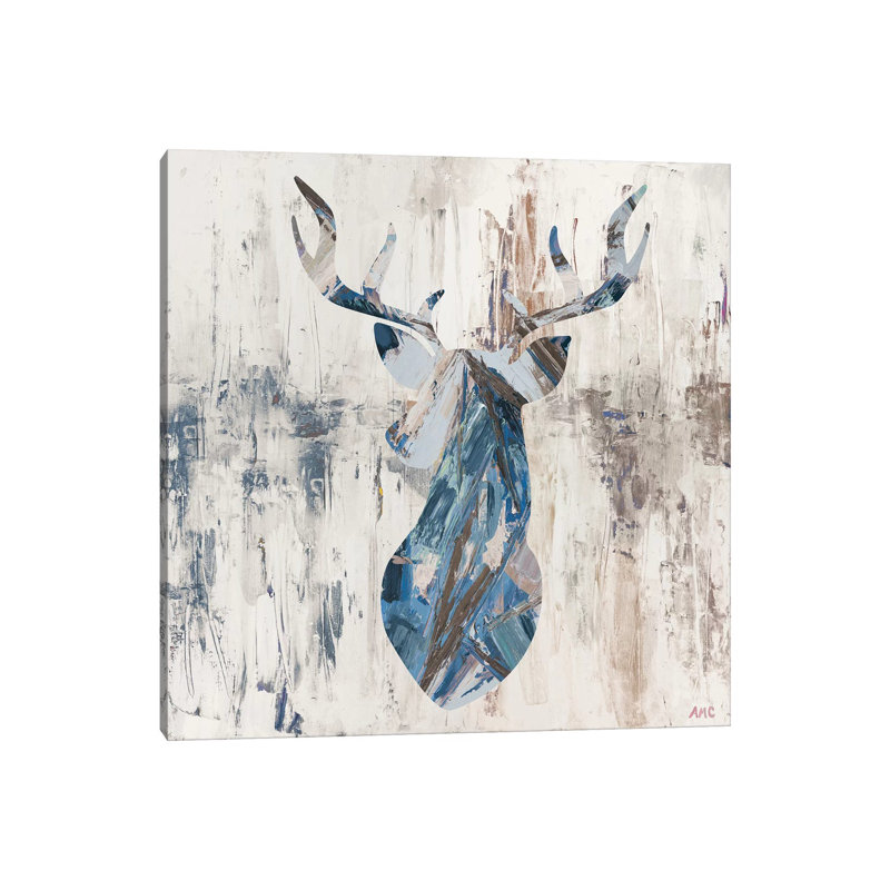 «Blue Rhizome Deer Bust», giclée sur toile tendue avec châssis, H 12 po x l 12 po