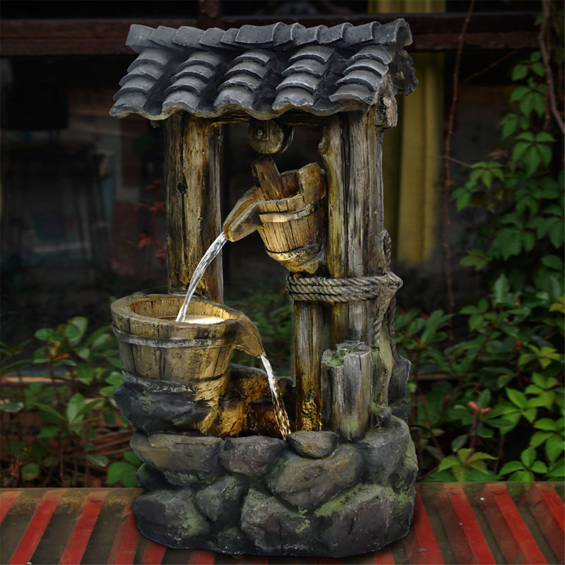 Fontaine en fibre de verre avec lumière