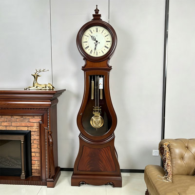 88.58"American-style vintage solid wood floor clock