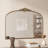 Vintage Arched Gold Mirror: 40"X30" Arched Antique Brass Mirror With Full Metal Frame Baroque Traditional Ornate For Entryway,Fireplace, Living Room, Hallway