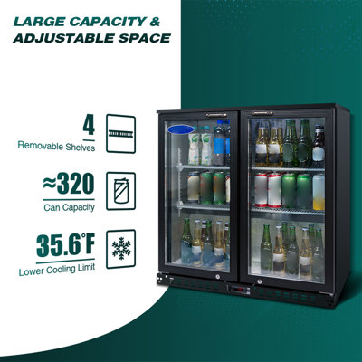 BASAT Dual Zone 35.4 " Freestanding 320 Bottle Wine & Beverage Refrigerator