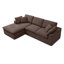 Canapé d'angle Cloud 111" pour salon, canapé en L sans structure avec pouf, canapé d'angle modulaire 3 places, brun