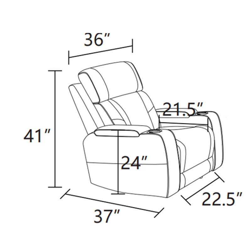 Fauteuil inclinable en cuir Star Stone , Gris