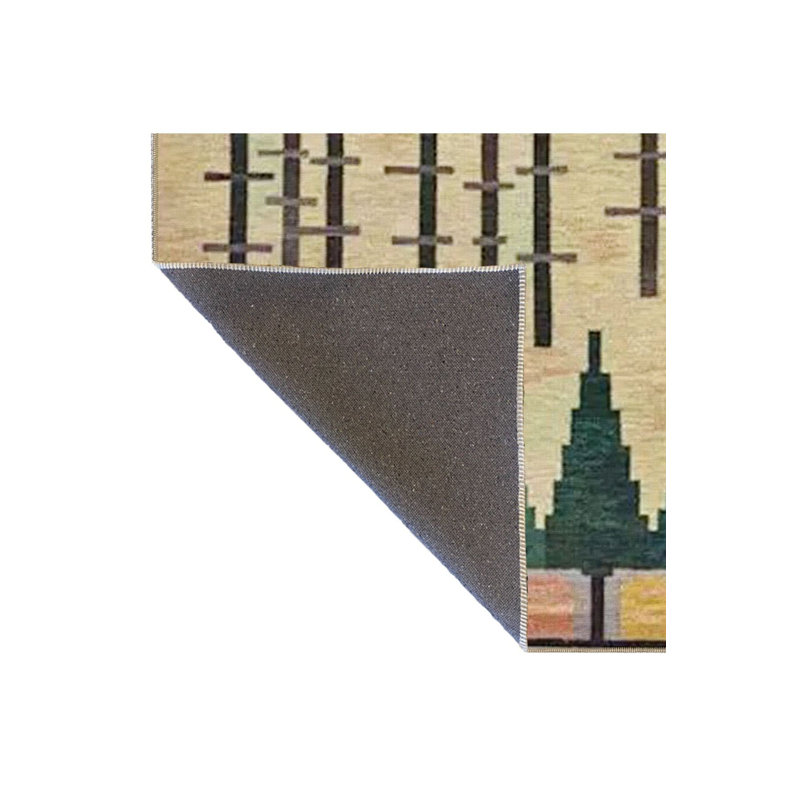 Tapis traditionnel lavable à la machine Cross Diamond, Carré 3 pi 3 po