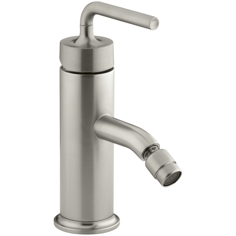 Purist® Horizontal Swivel Spray Aerator Bidet Faucet with Straight Lever Handle, Vibrant Brushed Nickel