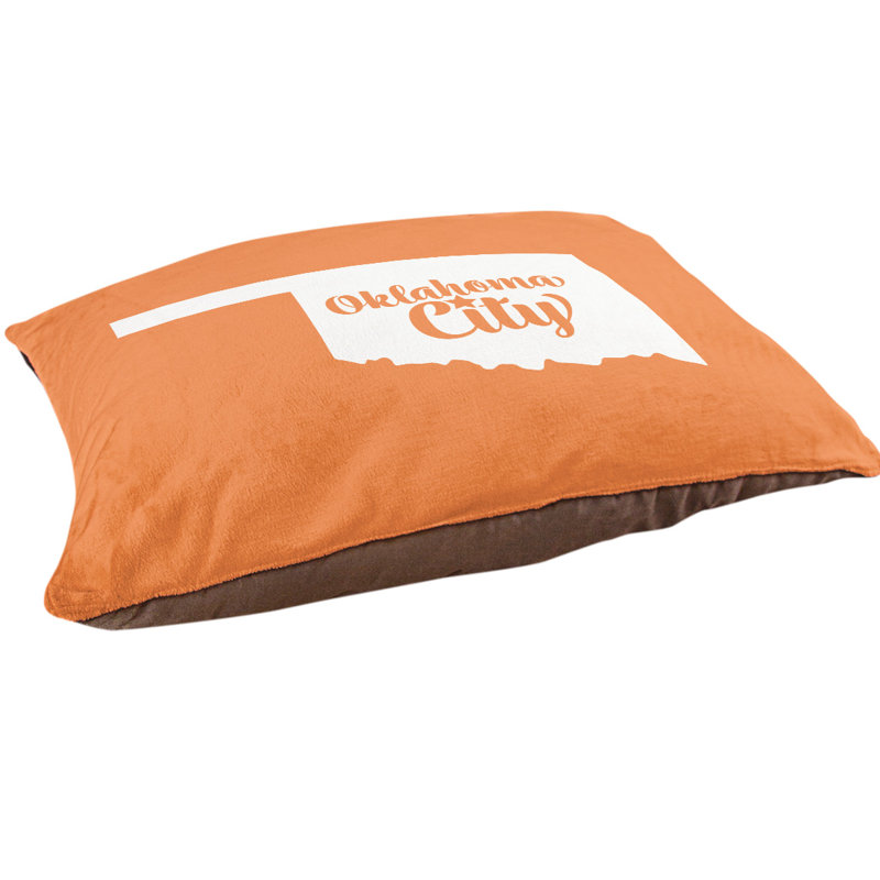 Coussin d’intérieur pour chien oklahoma city oklahoma, Moyen (H 6,5 po x l 40 po x P 30 po), Orange