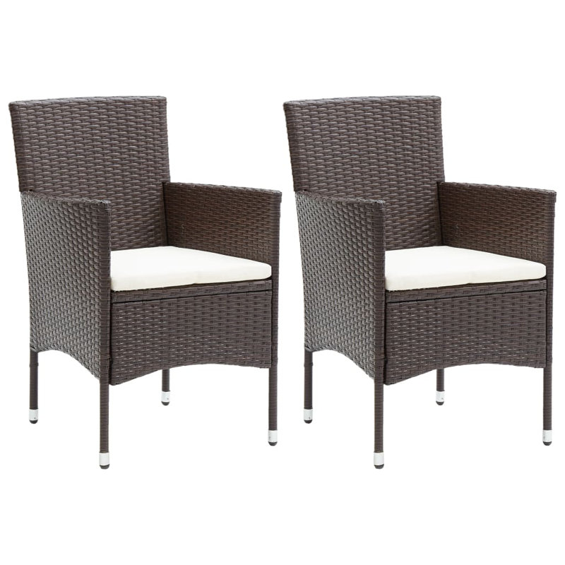Chaise de patio avec coussin, Beige, Brun