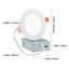 Plafonnier encastré 4 pouces à DEL, 5CCT, ultra-mince wafer sans lumière avec boîte de jonction, 2700K / 3000K / 3500K / 4000K / 5000K sélectionnable, 800 lm haute luminosité 9W 120V, pour l'éclairage domestique