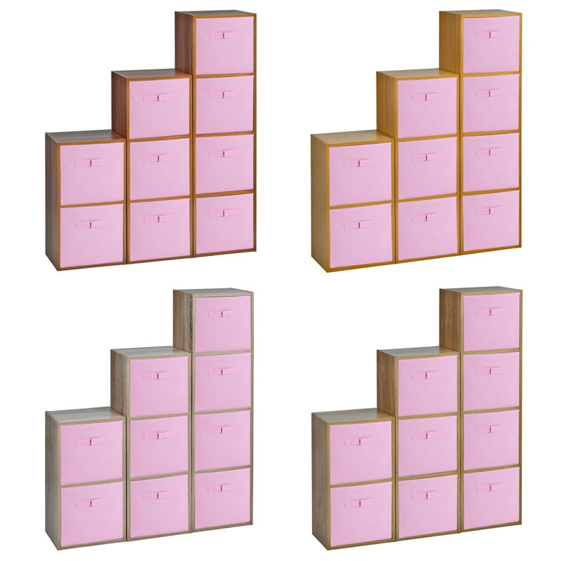 Faunce 90.5cm H x 89cm W Cube Bookcase, Light Pink