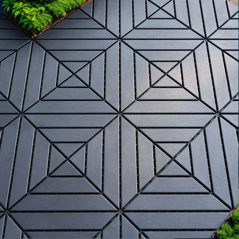 Paquet de 54 tuiles de terrasse en plastique emboîtables - Carré de 12 po x 12 po - Extérieur imperméable - Carreaux de terrasse de terrasse pour piscine - Installation facile - Matériau PP robuste - Capacité de charge élevée