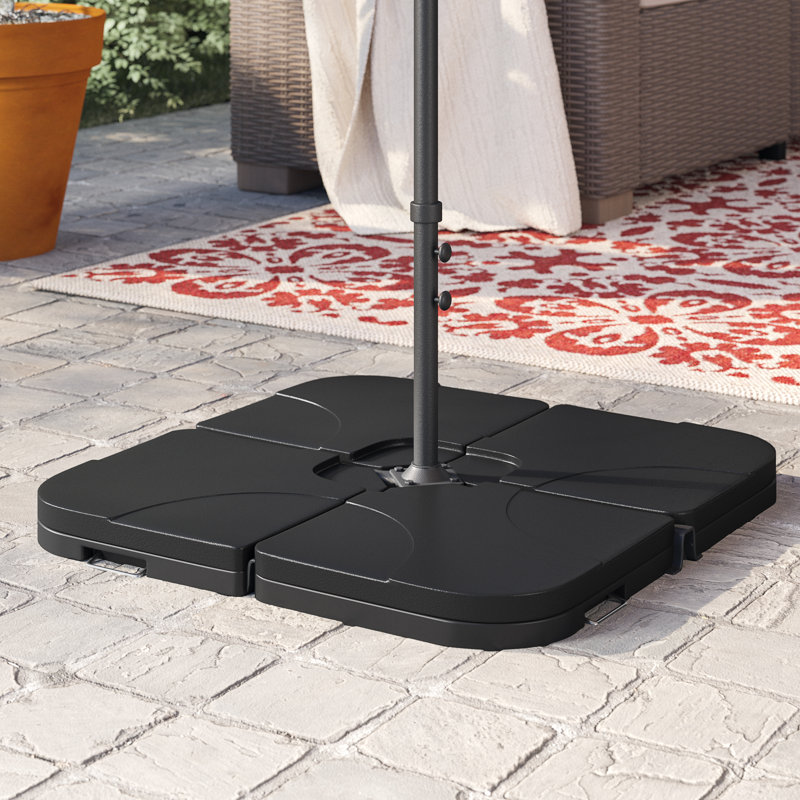 50 lb patio umbrella bases US Weight Durable 50LB Prefilled Concrete Base for Table Beige whether centrally placed over a dining set Tropishade Black Steel Umbrella Base